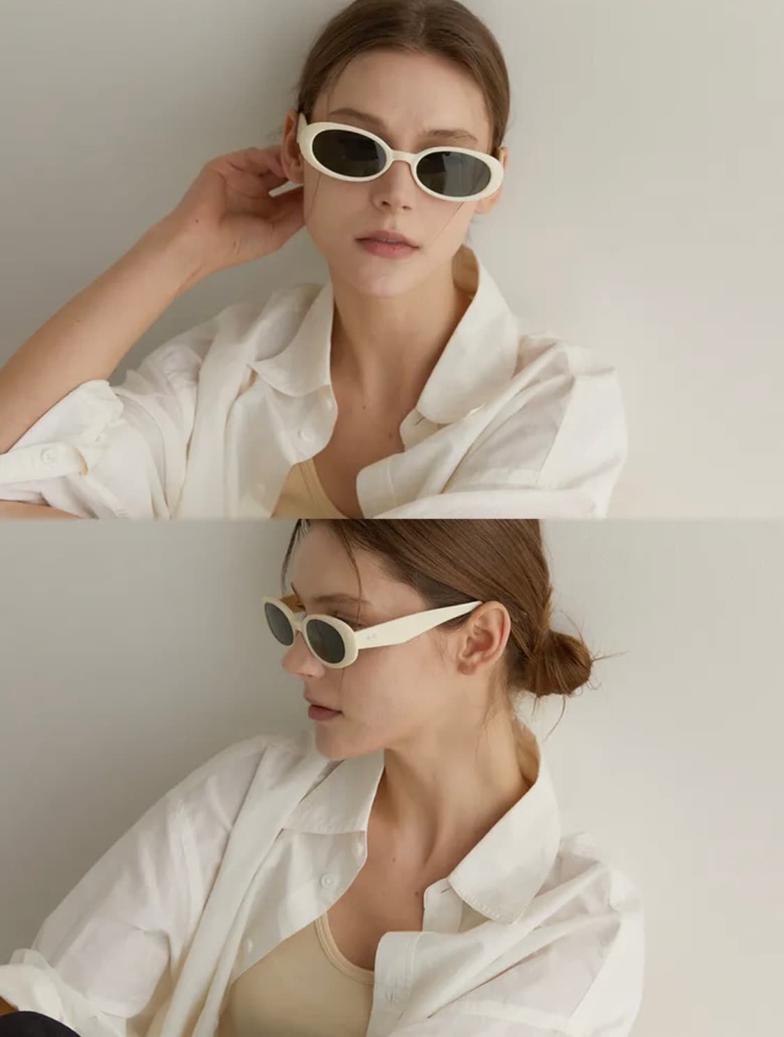 원브릴리언트 선글라스 크림색 free size 상품이미지9