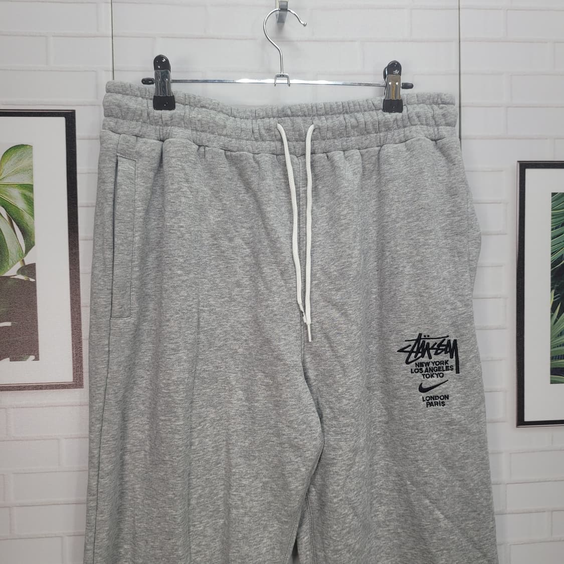 나이키 X 스투시 플리스 기모 팬츠 바지 헤더 100사이즈 새상품급 상품이미지2