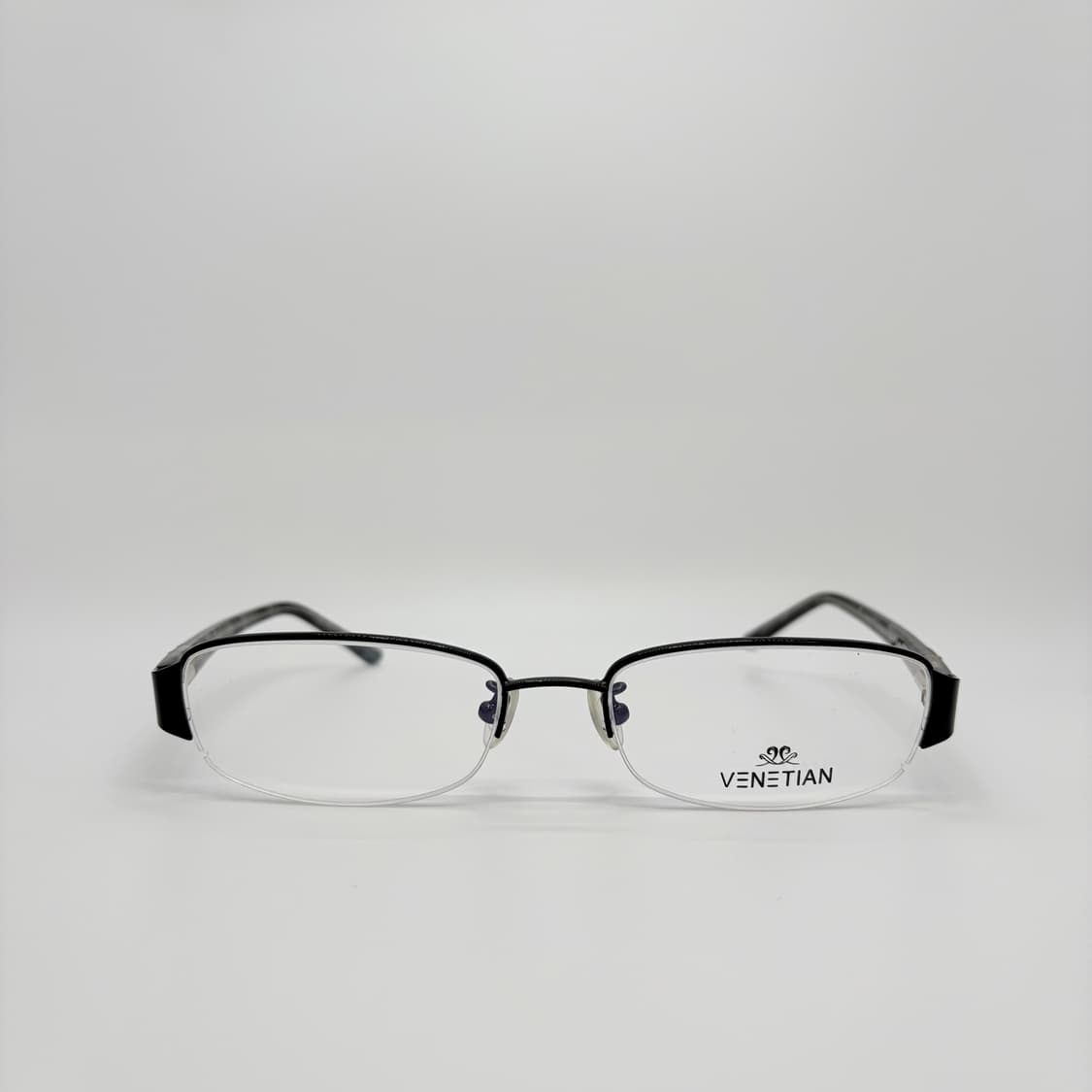 VENETIAN 블랙 직사각 반무테  상품이미지3