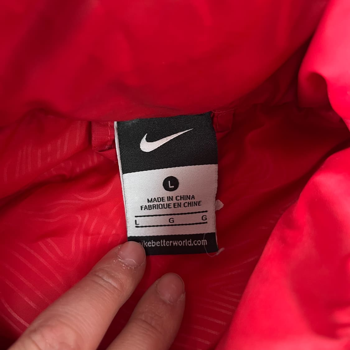 100 나이키 구스다운 레드 패딩 상품이미지3