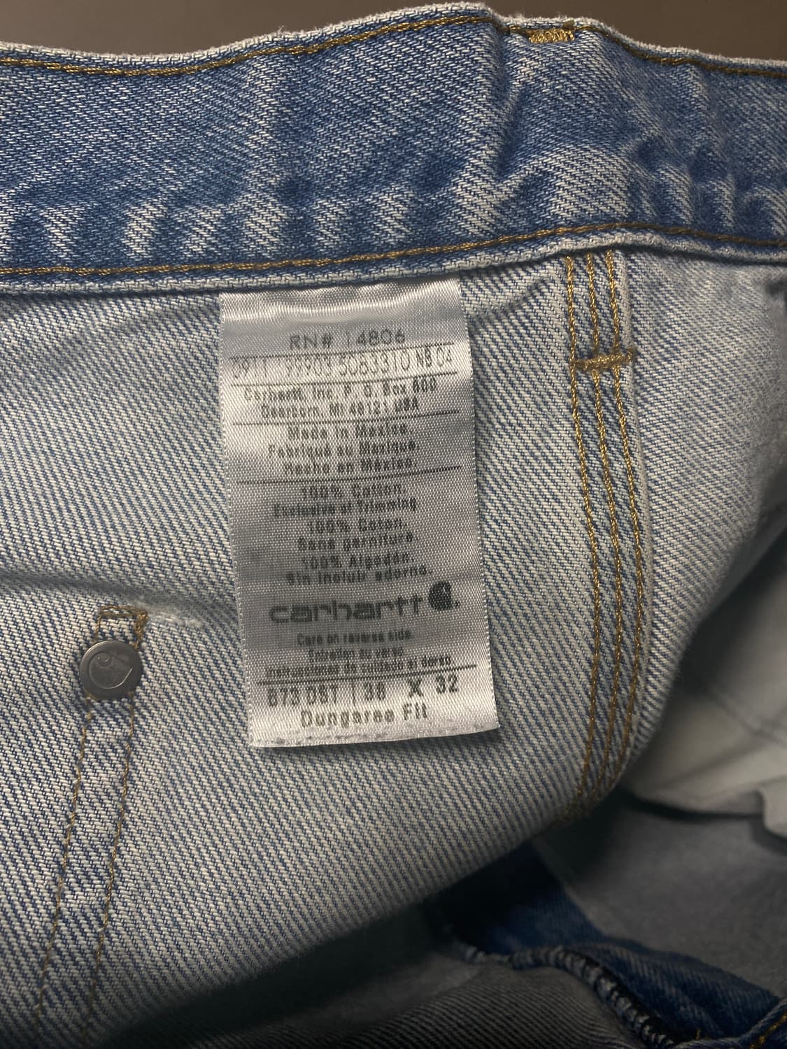 [38X32] 칼하트 빈티지 더블니 B73 데님 팬츠 상품이미지3