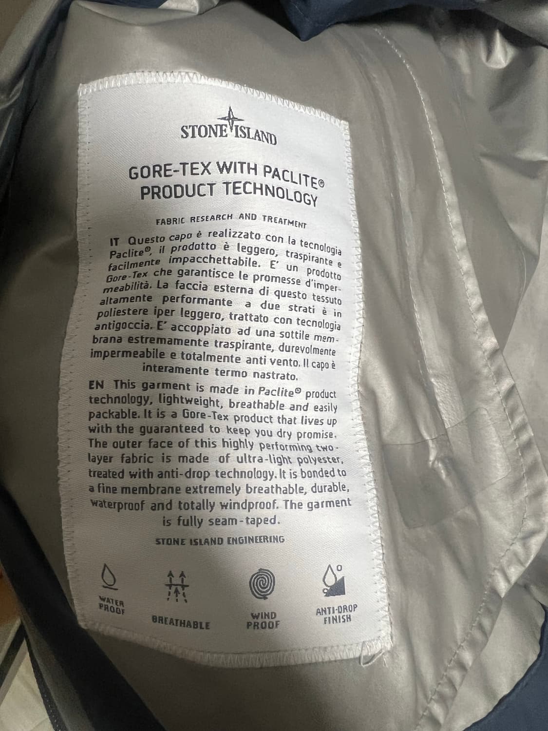 스톤아일랜드 고어텍스 바람막이 m 상품이미지4