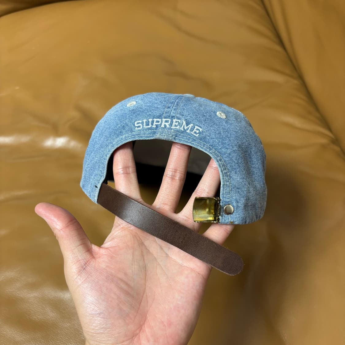 Supreme 슈프림 워시드 데님 s로고 6패널 볼캡 모자 Denim 상품이미지8