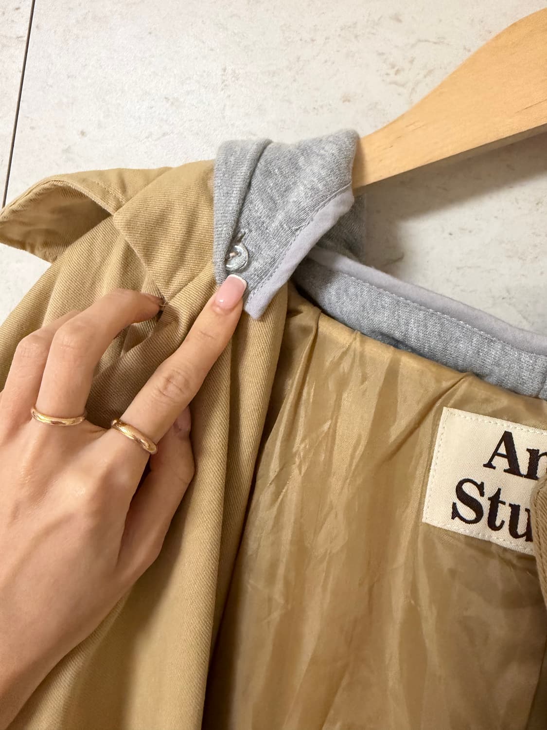 오버핏 트렌치 코트 (후드 탈착가능) 상품이미지6