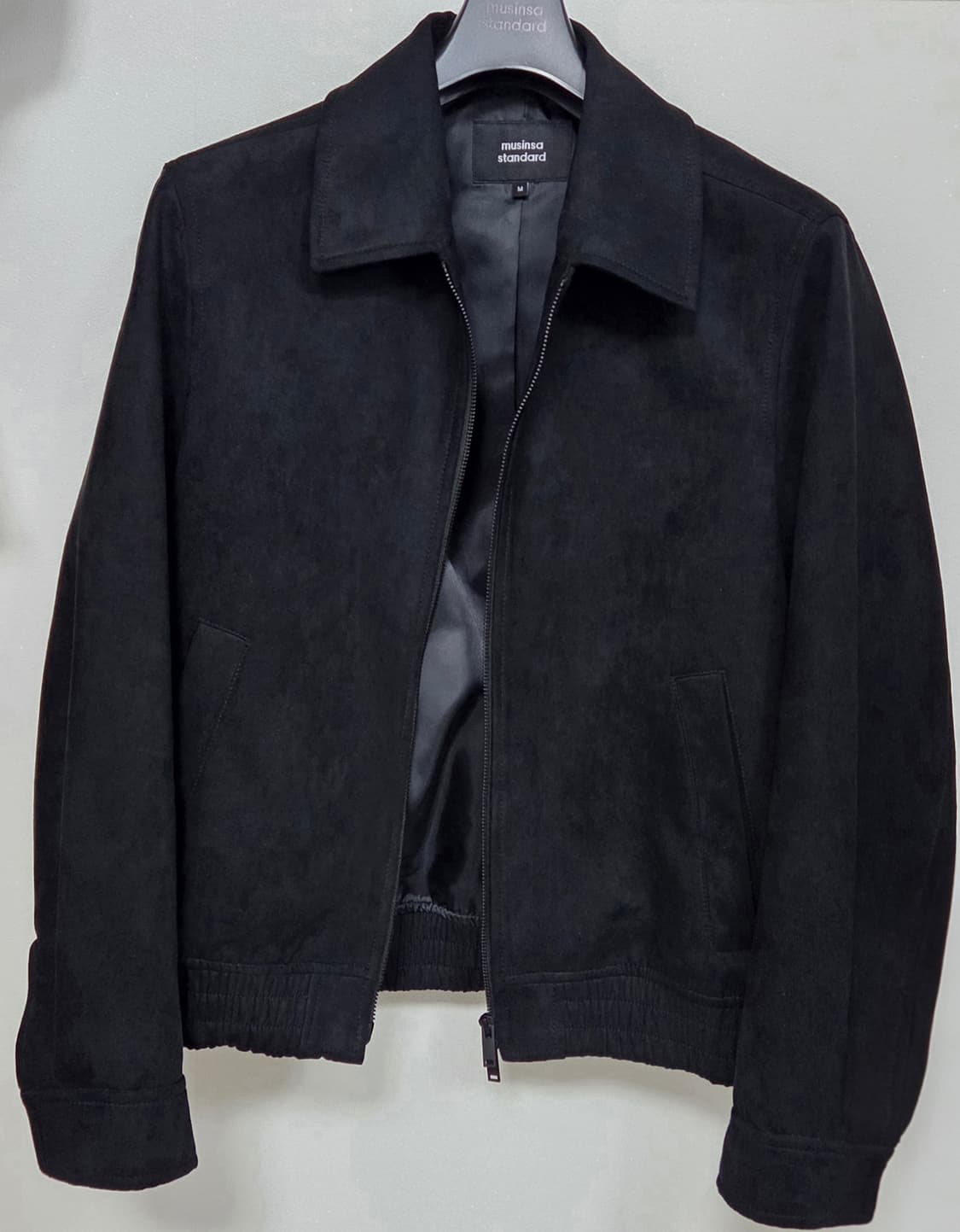 신세틱 스웨이드 미니멀 블루종 재킷 [블랙] M 상품이미지1