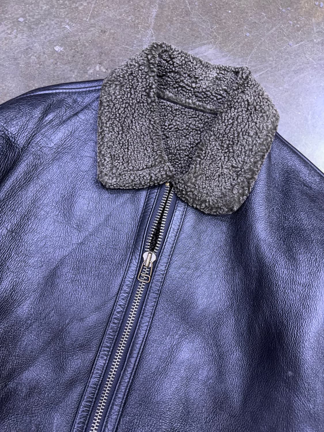 SD 빈티지 양가죽 무스탕 자켓 블랙 L 상품이미지3