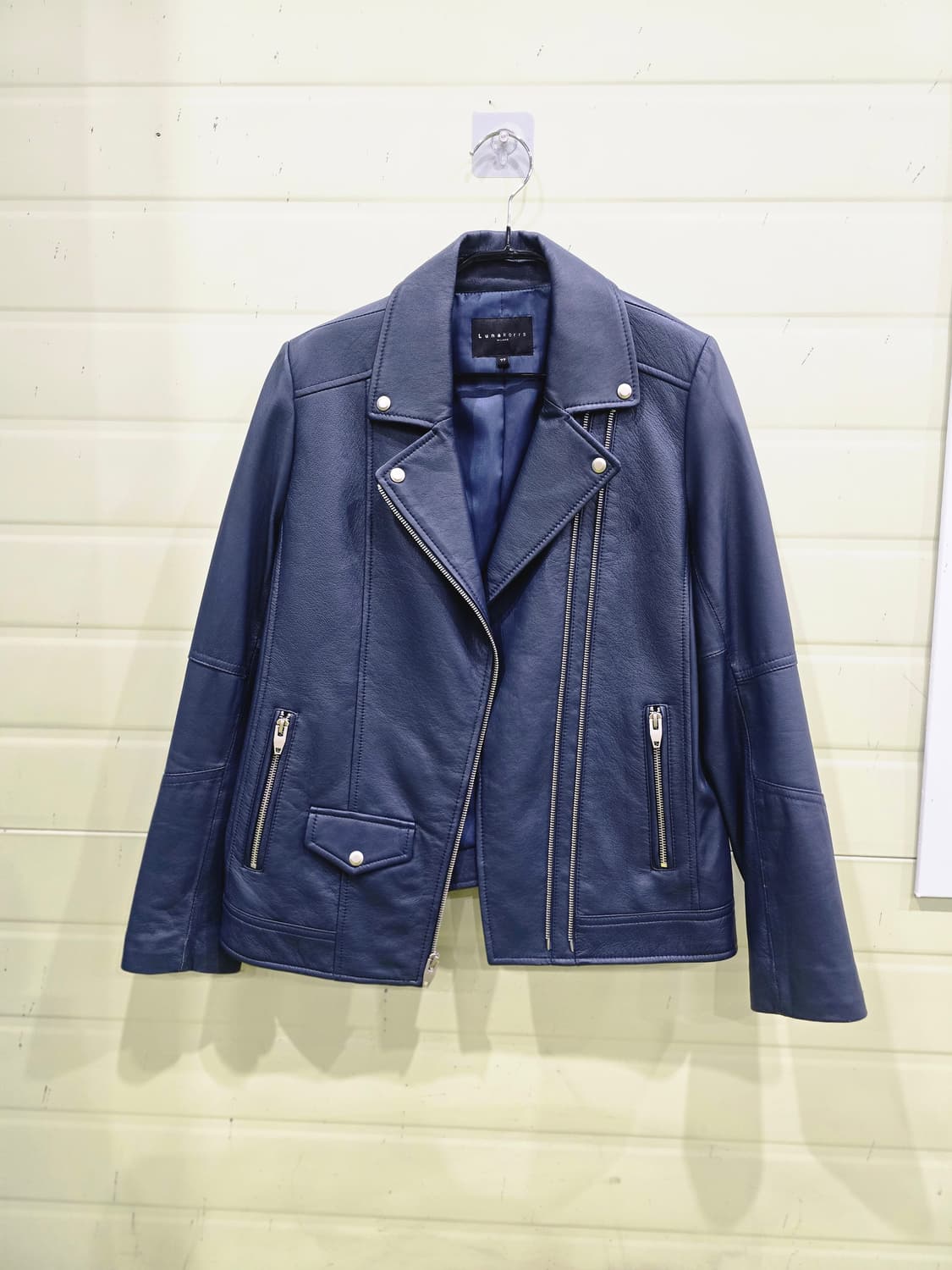 루나코어스 여성 가죽 라이더 자켓 네이비 77 상품이미지6