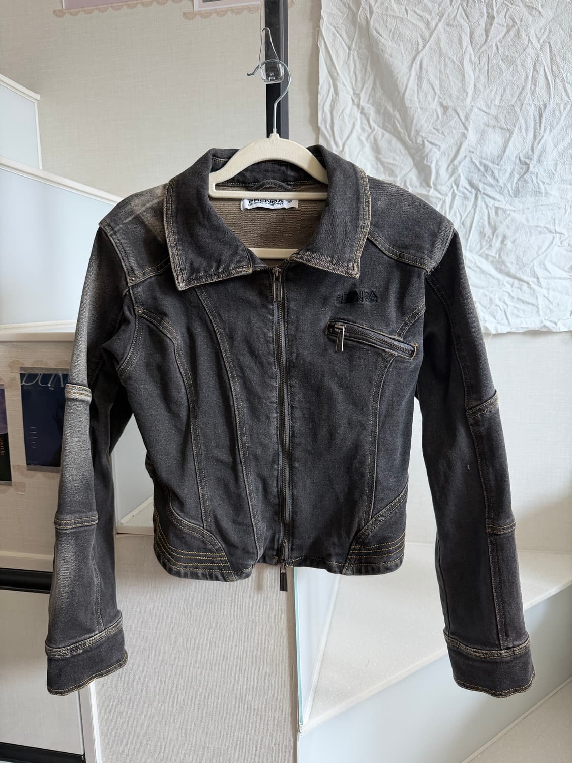 세미크롭 데님자켓 / Y2K / 펑크 상품이미지1