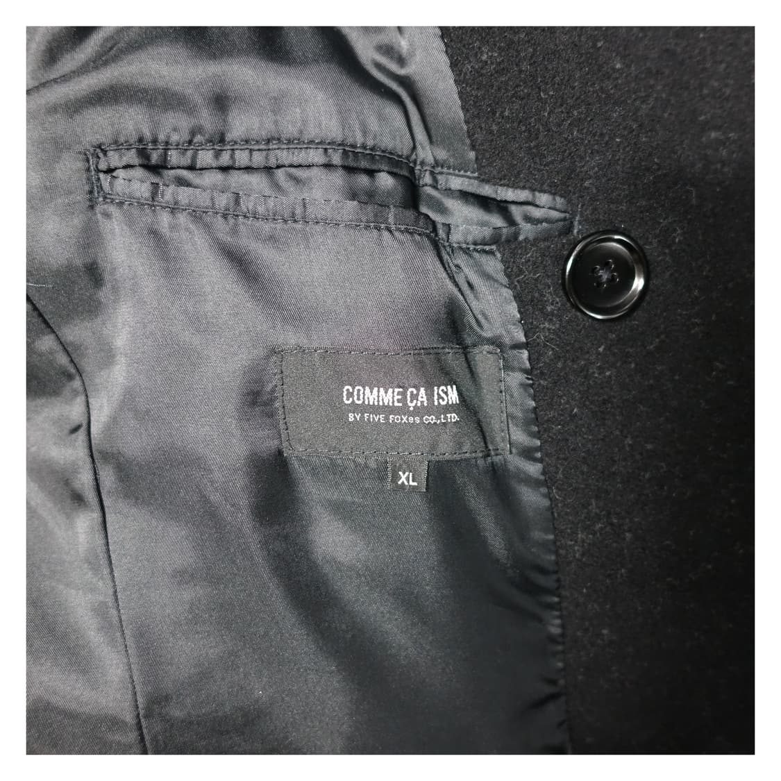 [XL]COMME CA ISM 꼼싸이즘 나폴레옹자켓 타입 레더에리 피코트 상품이미지9