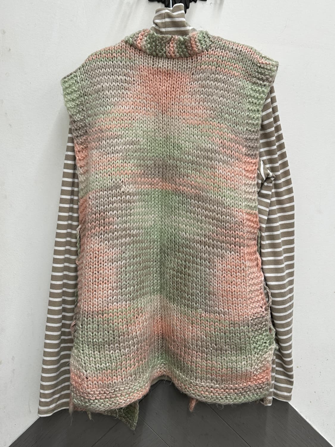 🍀하구미의 파스텔 코디세트🍀 니트조끼 미디스커트 목폴라 그런지 상품이미지4