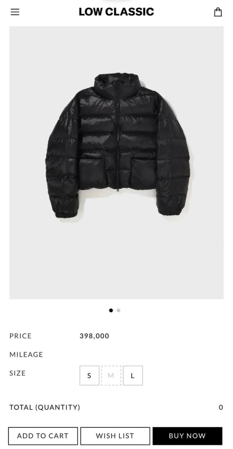 로우클래식 패딩 S 상품이미지2