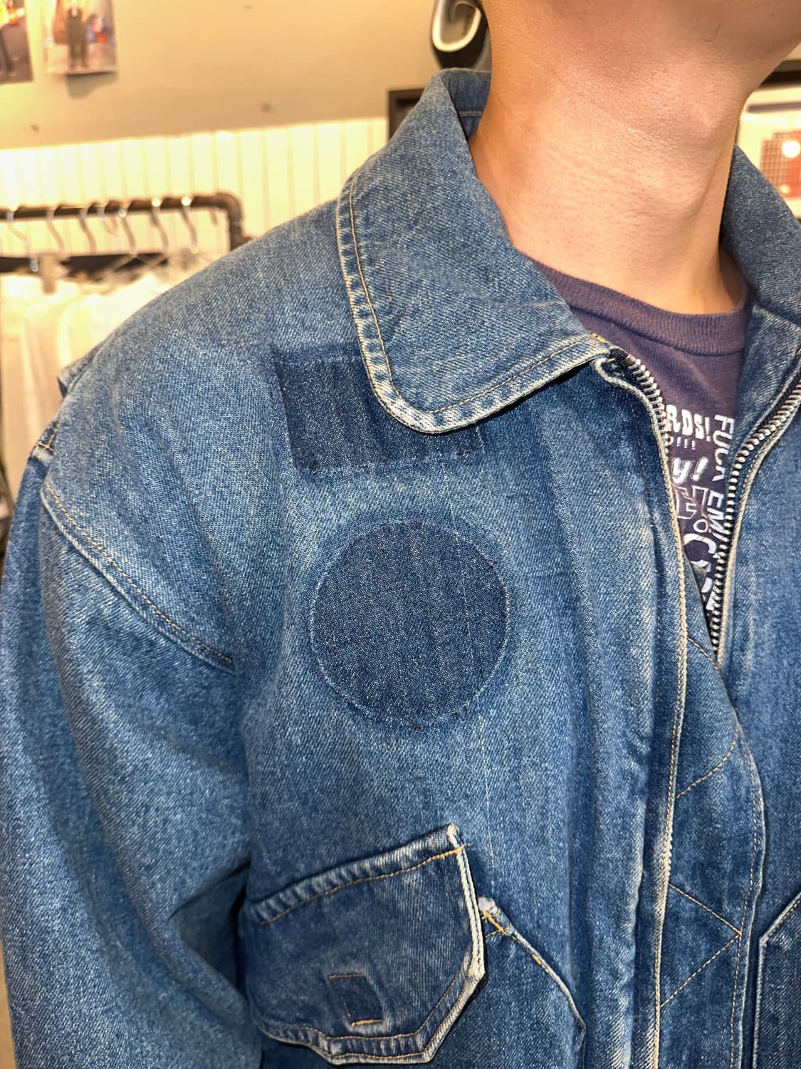 90’s Japanese patch denim flight jacket 상품이미지7