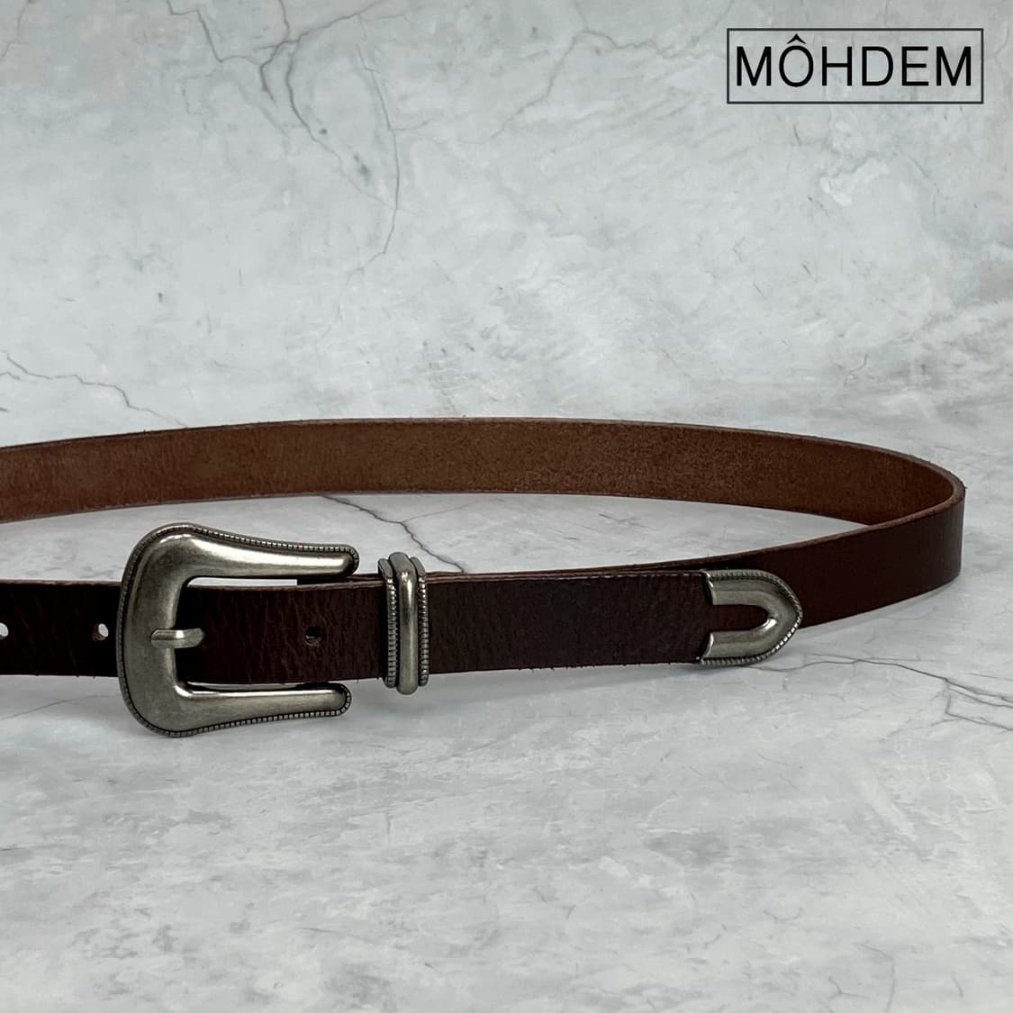 [Unisex] 클래식 웨스턴 이태리소가죽 벨트 브라운 상품이미지8