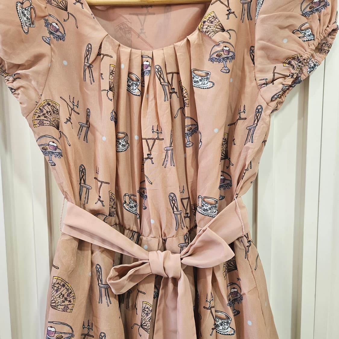 티타임 프린트 벌룬 원피스 상품이미지3