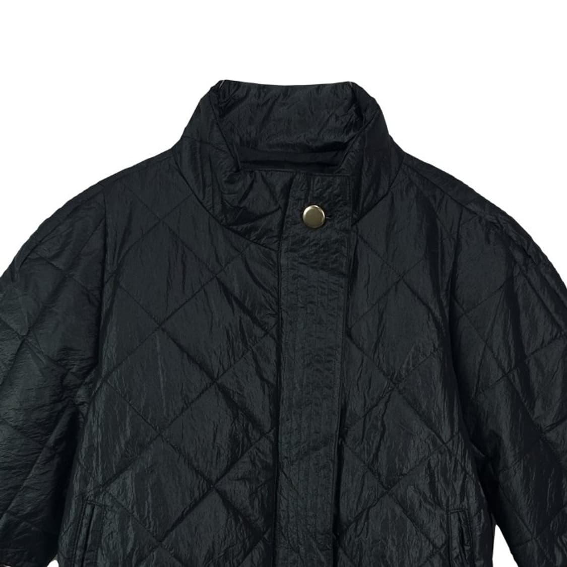 [세인트존] 하프 슬리브 반팔 퀄팅 퀼팅 자켓 블랙 P01523 상품이미지4