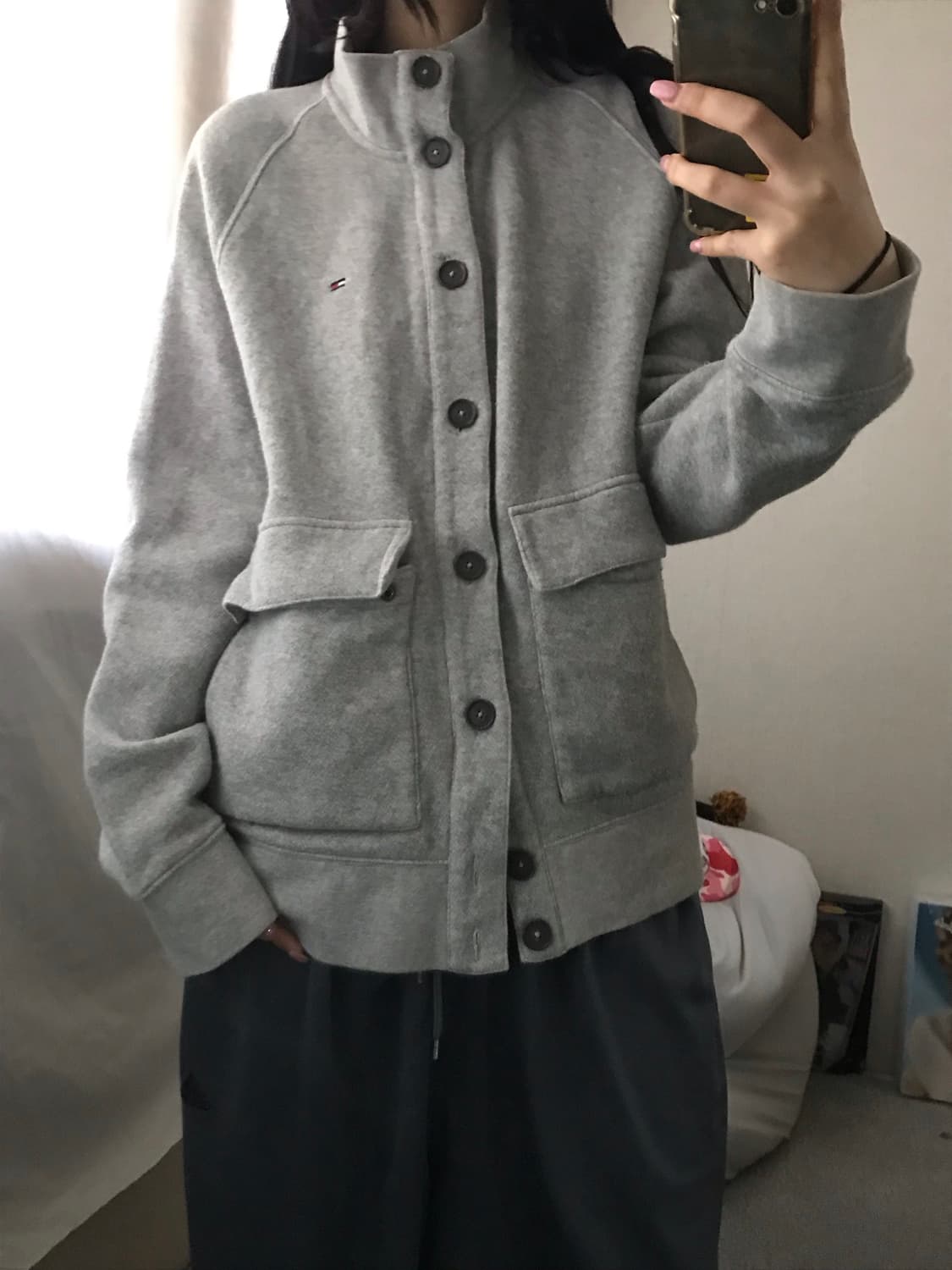 타미힐피거 그레이 코튼 가디건 상품이미지1