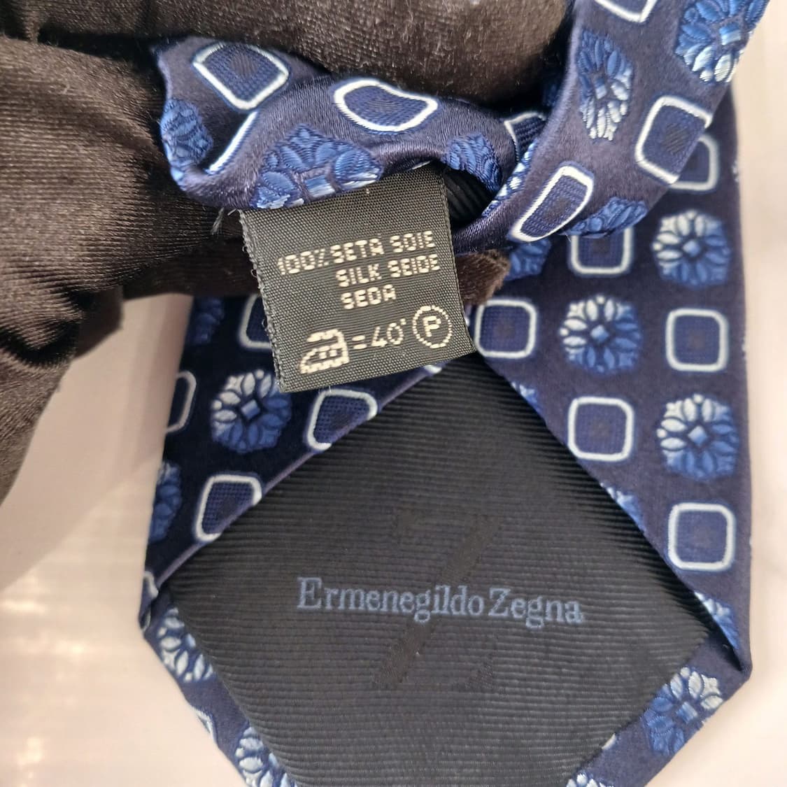 제냐 실크 블루 플라워 패턴 넥타이 8.9cm A+등급 A19274
 상품이미지7