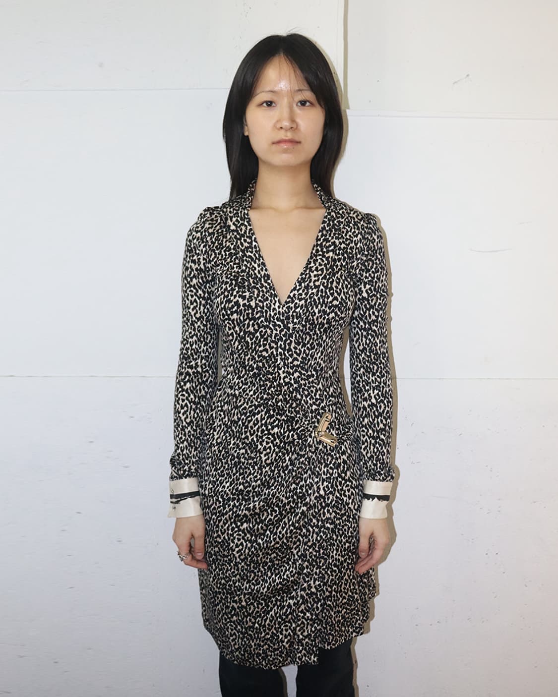 로베르토 카발리 버클 디테일 레오파드 프린트 드레스 상품이미지1