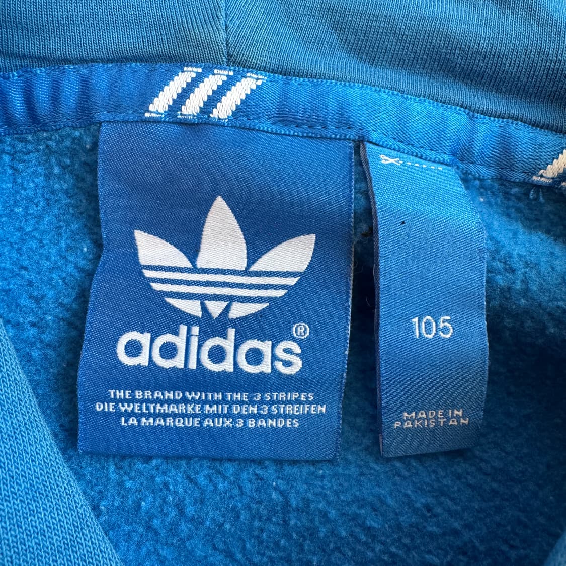 아디다스 파이어버드 빅로고 하늘색 후드티 상품이미지4