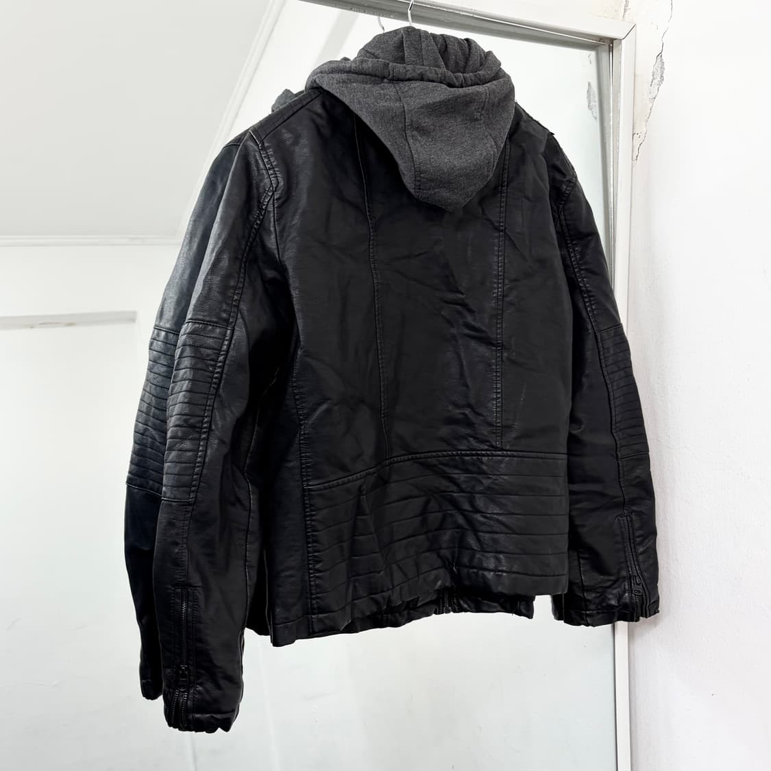 리바이스 후드 레더 바이커 자켓 상품이미지5