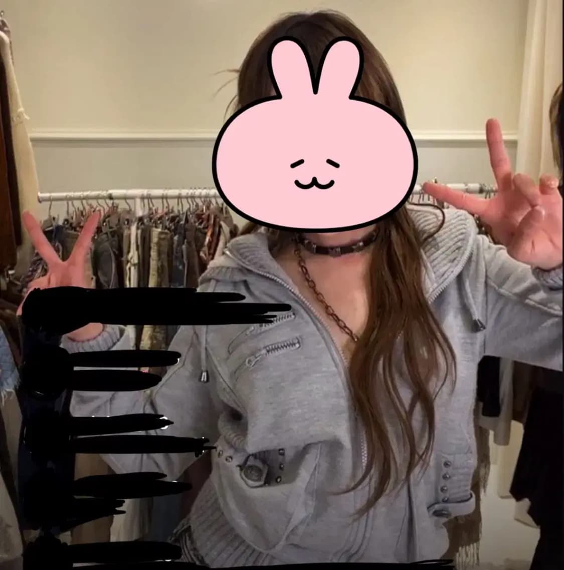 빈티지 대장 회색 후드집업 금장 와투케 갸루 상품이미지3