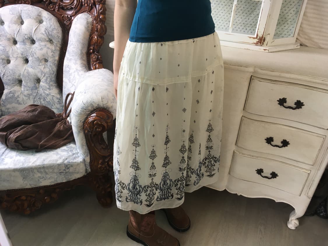 vintage ivory antique long skirt 상품이미지2