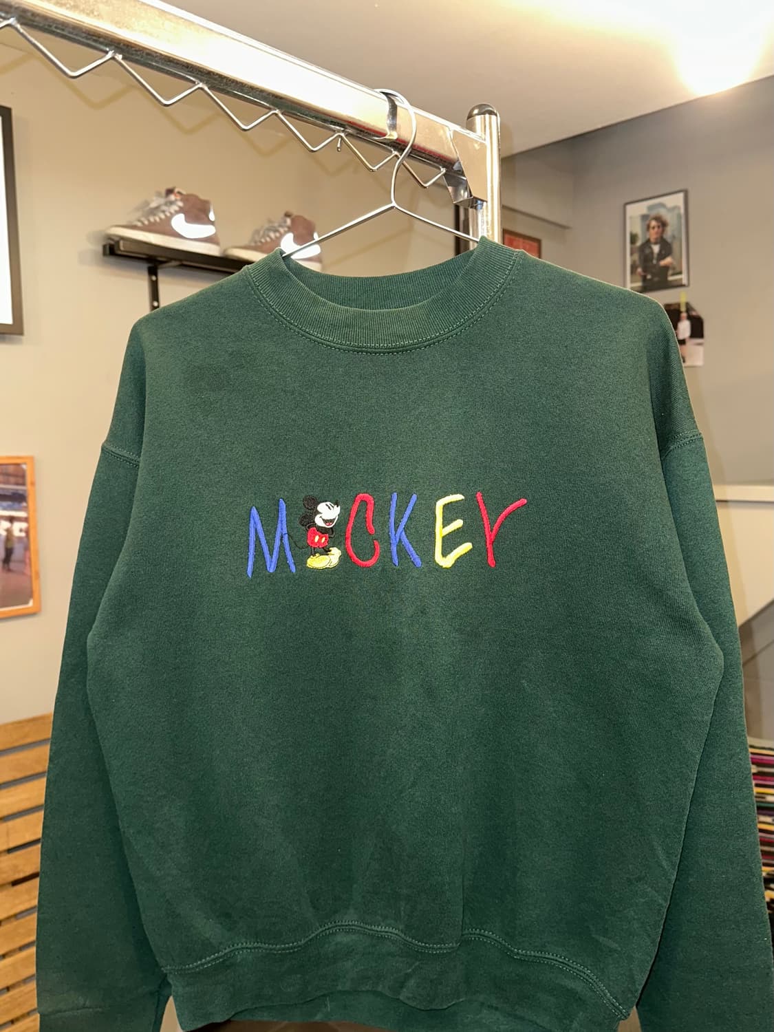 90’s Disney Mickey logo embroidery sweat 상품이미지5