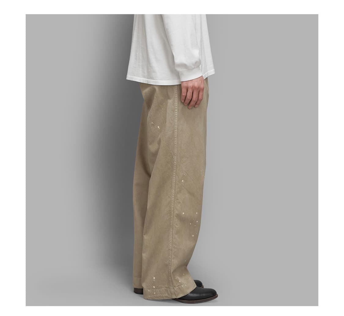 [4]26ss 오라리 가먼츠다이 원턱 치노팬츠 베이지 (와이드핏 상품이미지2