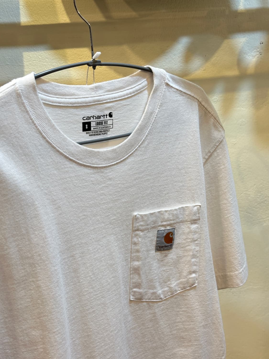 칼하트 포켓 반팔 티셔츠 화이트 S 상품이미지2