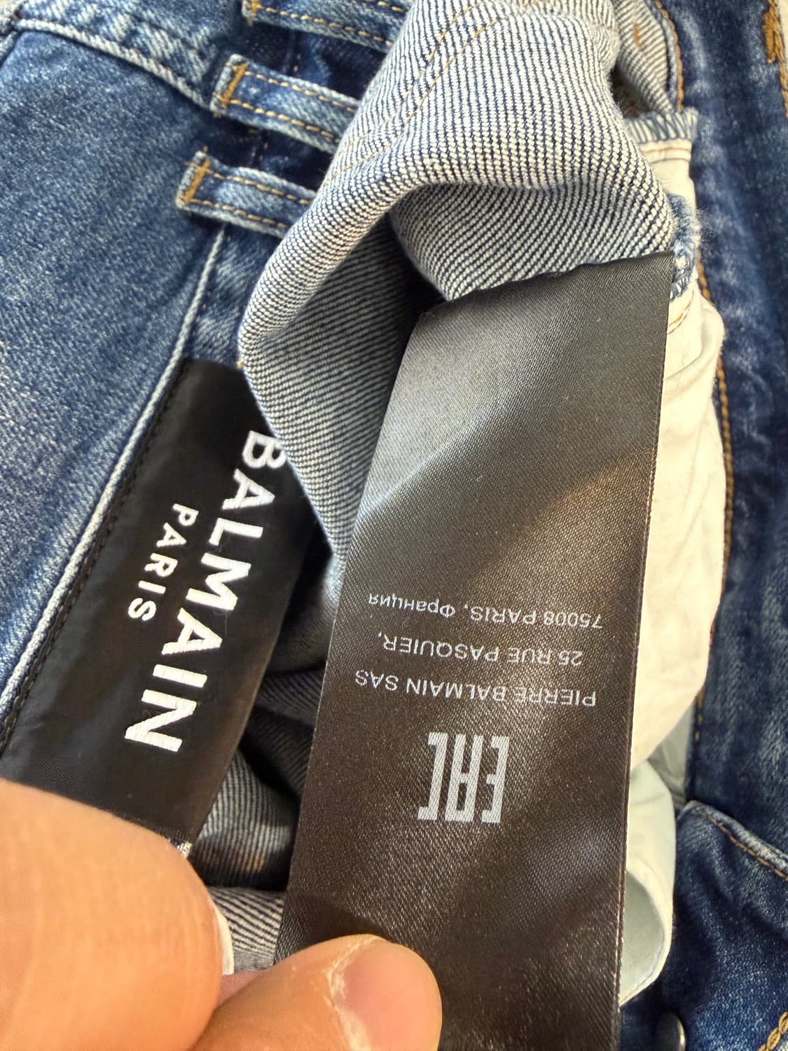 발망 블루 워싱 바이커 데님 청바지 28인치 상품이미지4