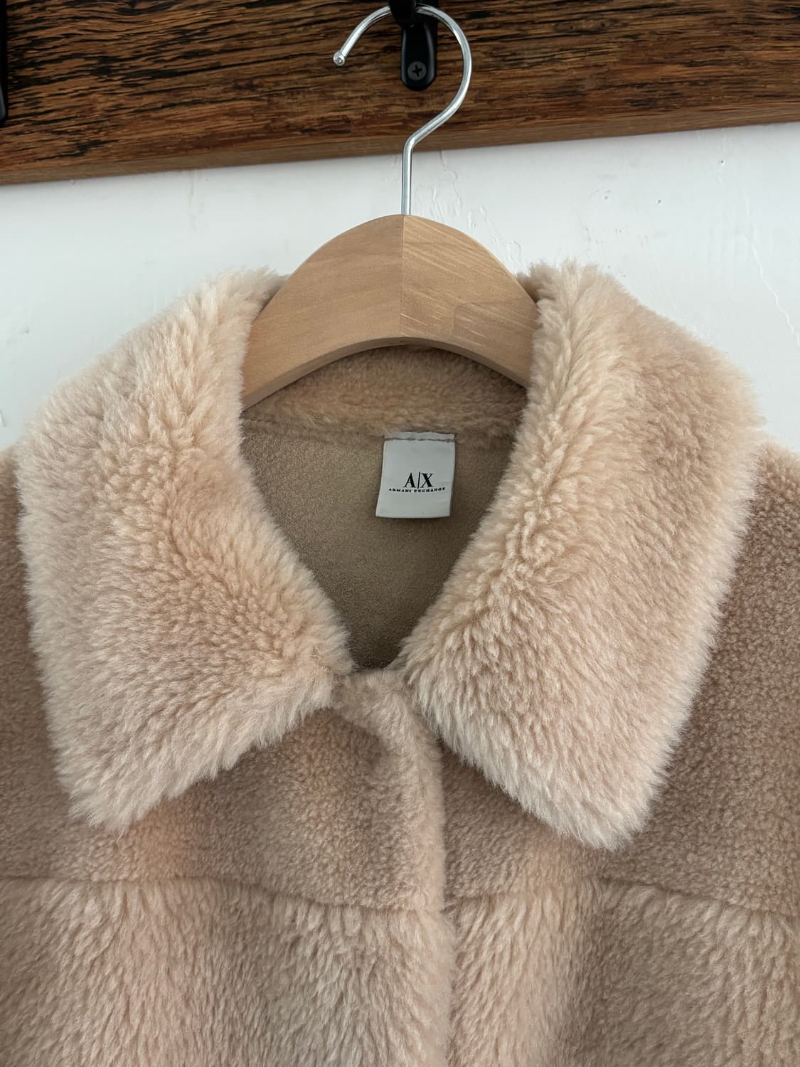 Armani 아르마니 익스체인지 아이보리 롱 리버시블 퍼 코트 상품이미지8