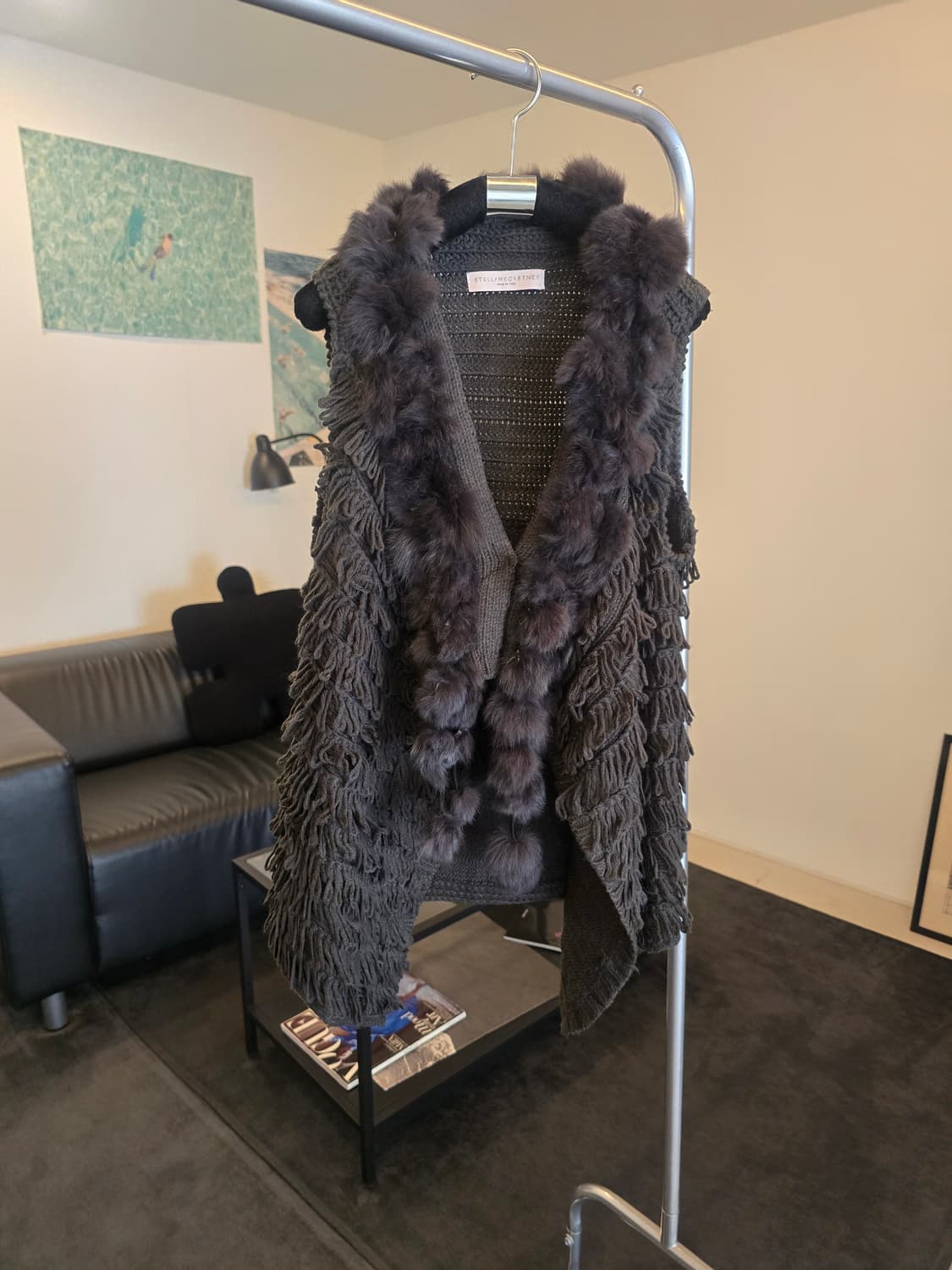 니트 퍼 트리밍 베스트 상품이미지1