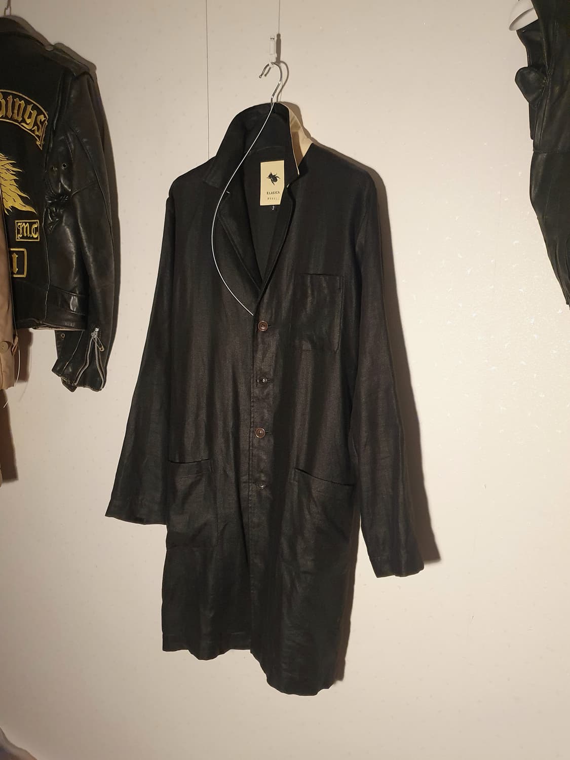 Klasica linen black 4button coat 상품이미지1
