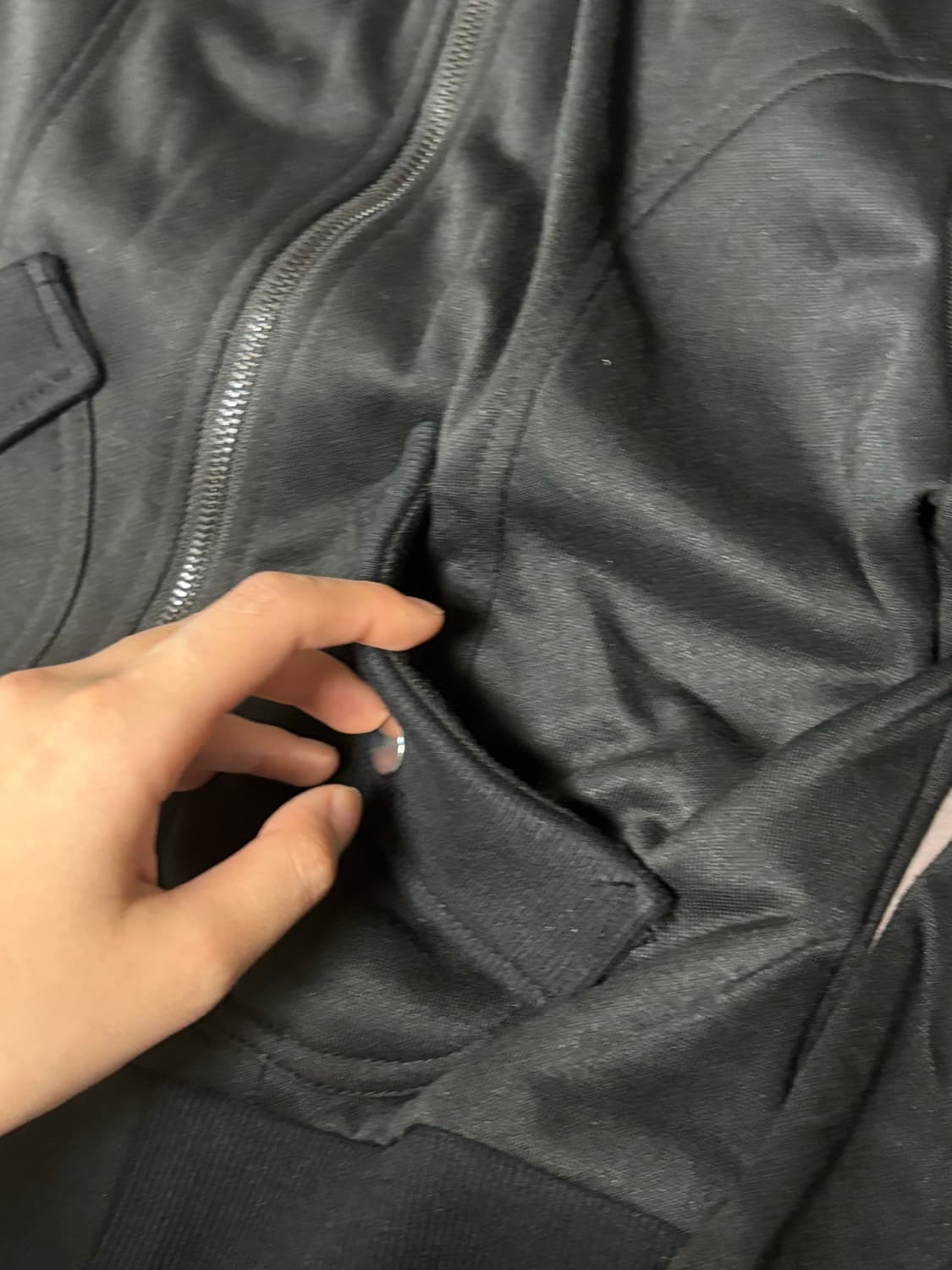 투웨이 하이넥 집업 자켓 블랙 상품이미지4