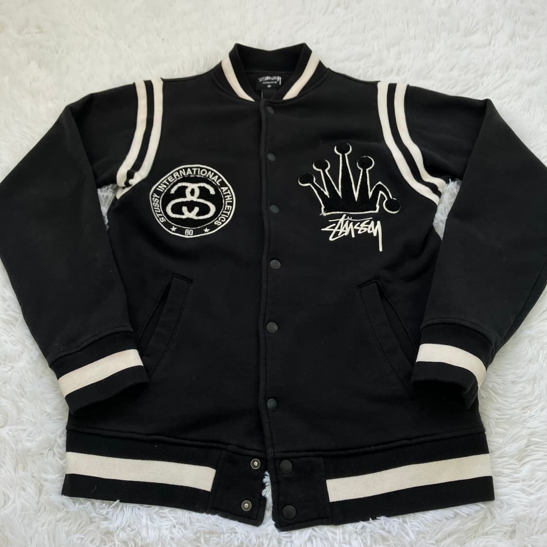 스투시 크라운 바시티 자켓 938 y2k 스트릿 갸루 펑키 일본빈티지 f 상품이미지1