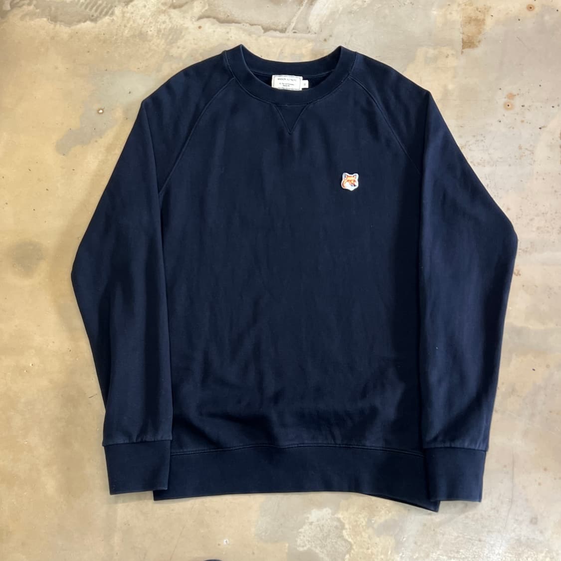 XL 메종키츠네 폭스헤드 블랙 맨투맨 상품이미지2