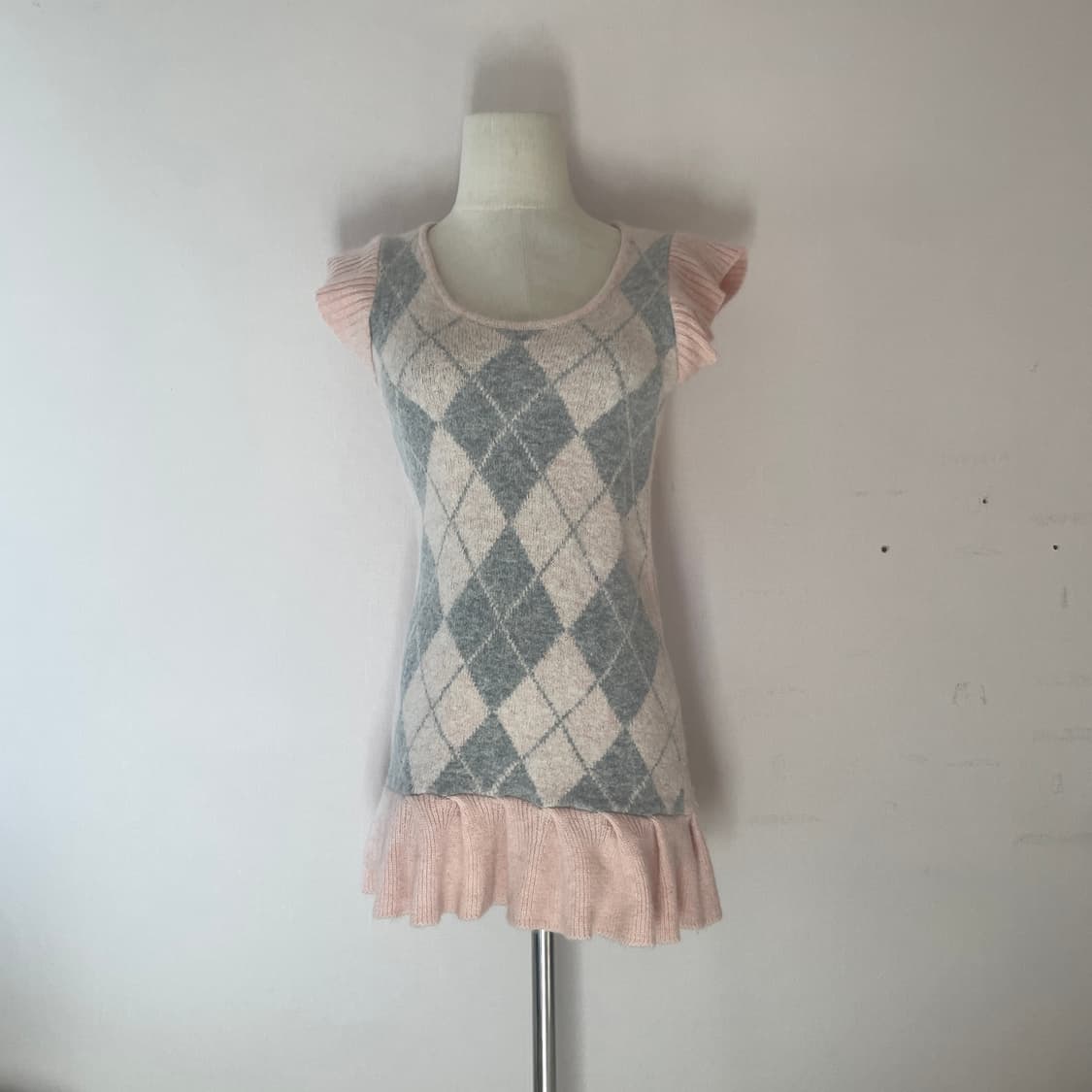 로걀탑 아가일 니트 히메갸루 오네갸루 진주 아가일 유일매물 핀터깔 하구미 상품이미지1