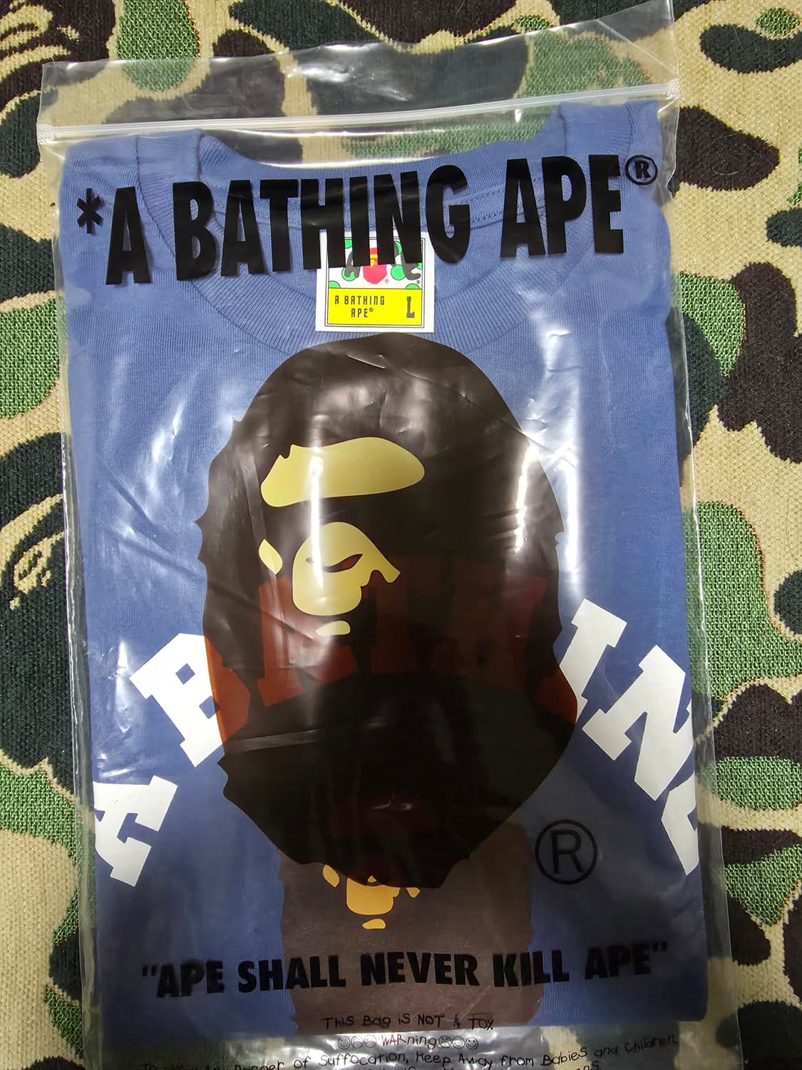 [L] 베이프 블루 컬리지 반팔티 상품이미지4