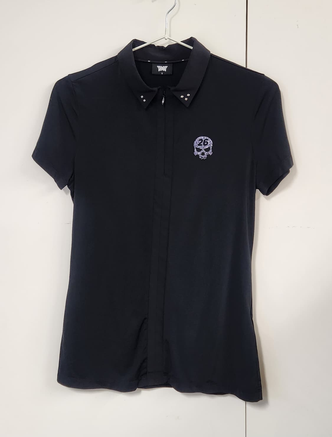 PXG 스컬 여성 반팔 블랙 골프 티셔츠 S 상품이미지1