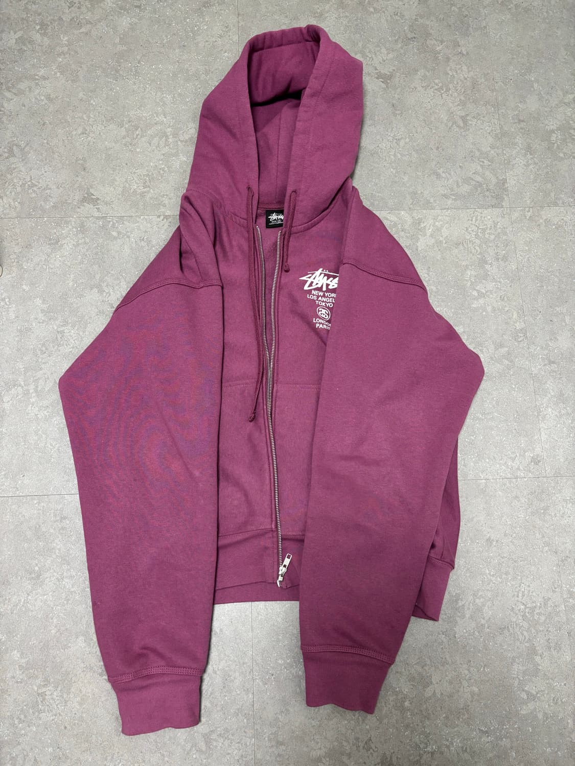 스투시 월드타워 후드집업 베리 상품이미지2