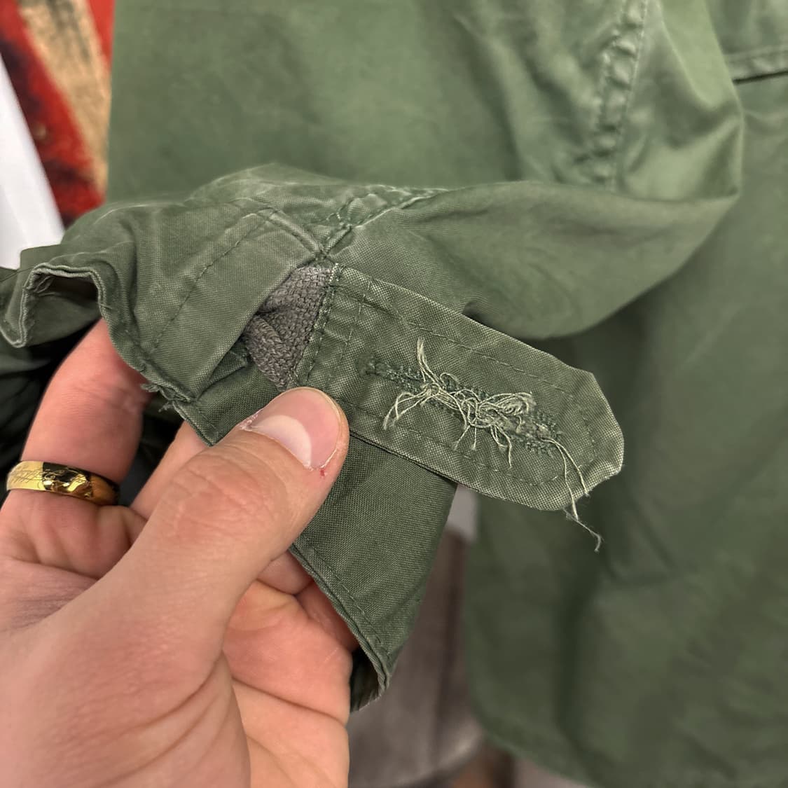 60s 오리지널 밀리터리 M-65 피쉬테일 파카 후드 황금사이즈 N491 상품이미지5