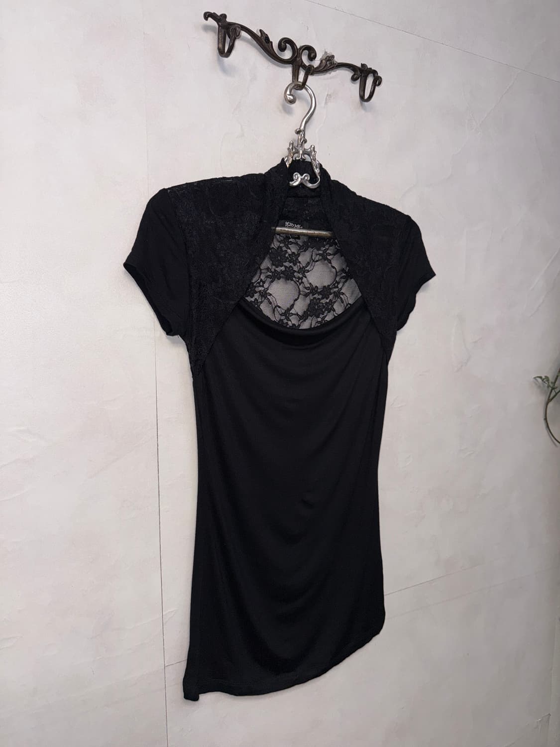 Black oriental back lace bolero blouse  상품이미지5