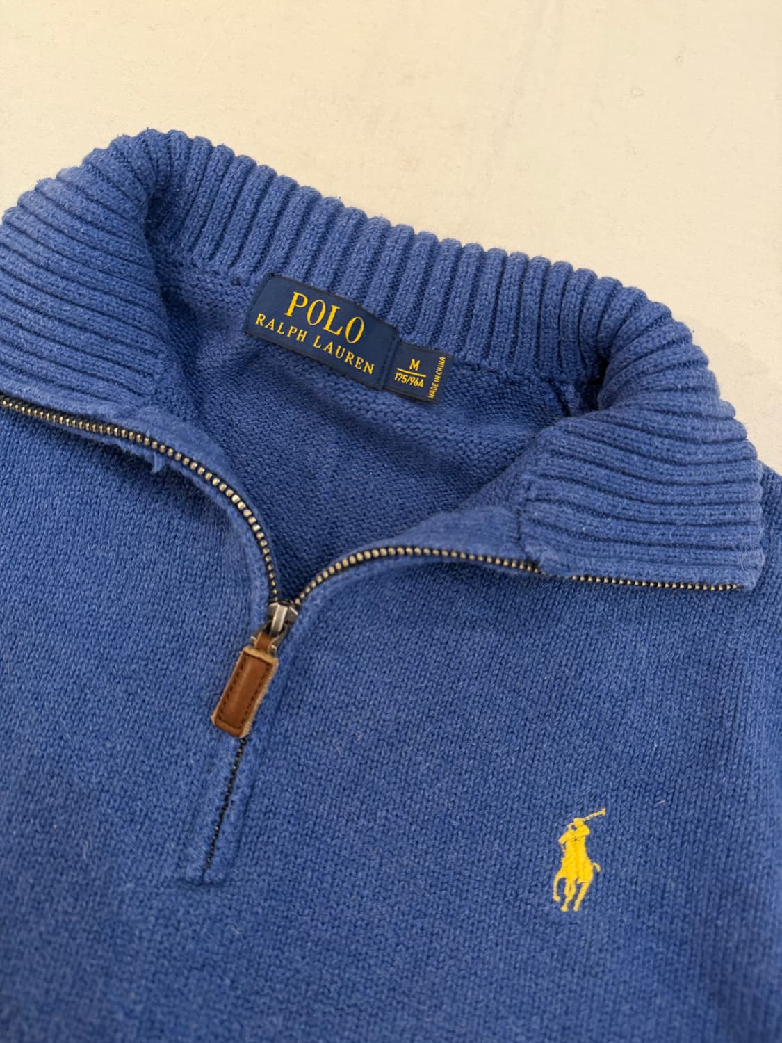 폴로 랄프로렌 코튼 반집업 니트 블루 상품이미지2