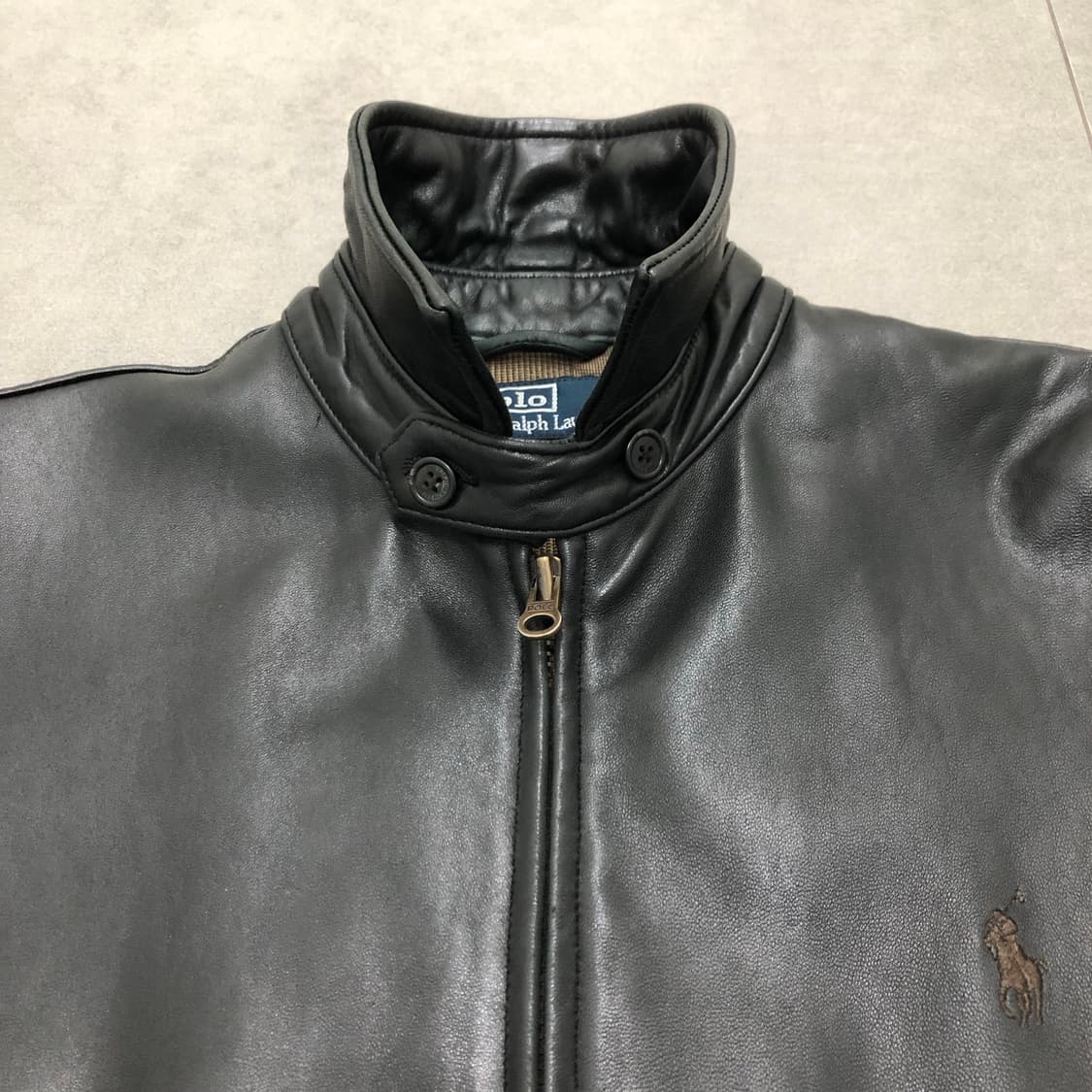 폴로 랄프로렌 레더 가죽 자켓 블랙 S 상품이미지2