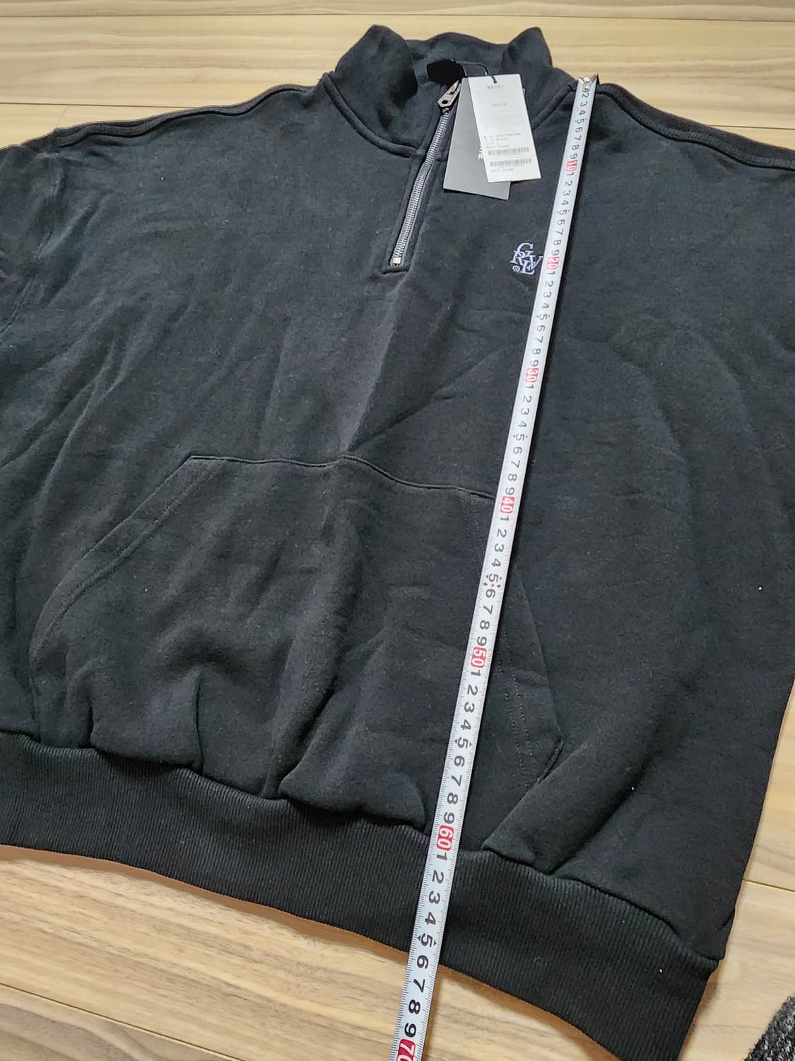 그루브라임오버핏하프집업맨투맨티셔츠L블랙 상품이미지6