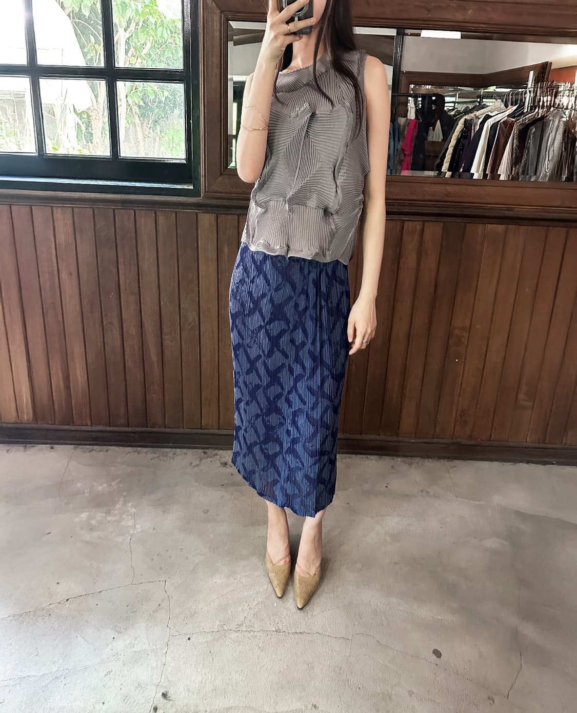ISSEY MIYAKE FETE x sheer pleated skirt 상품이미지3