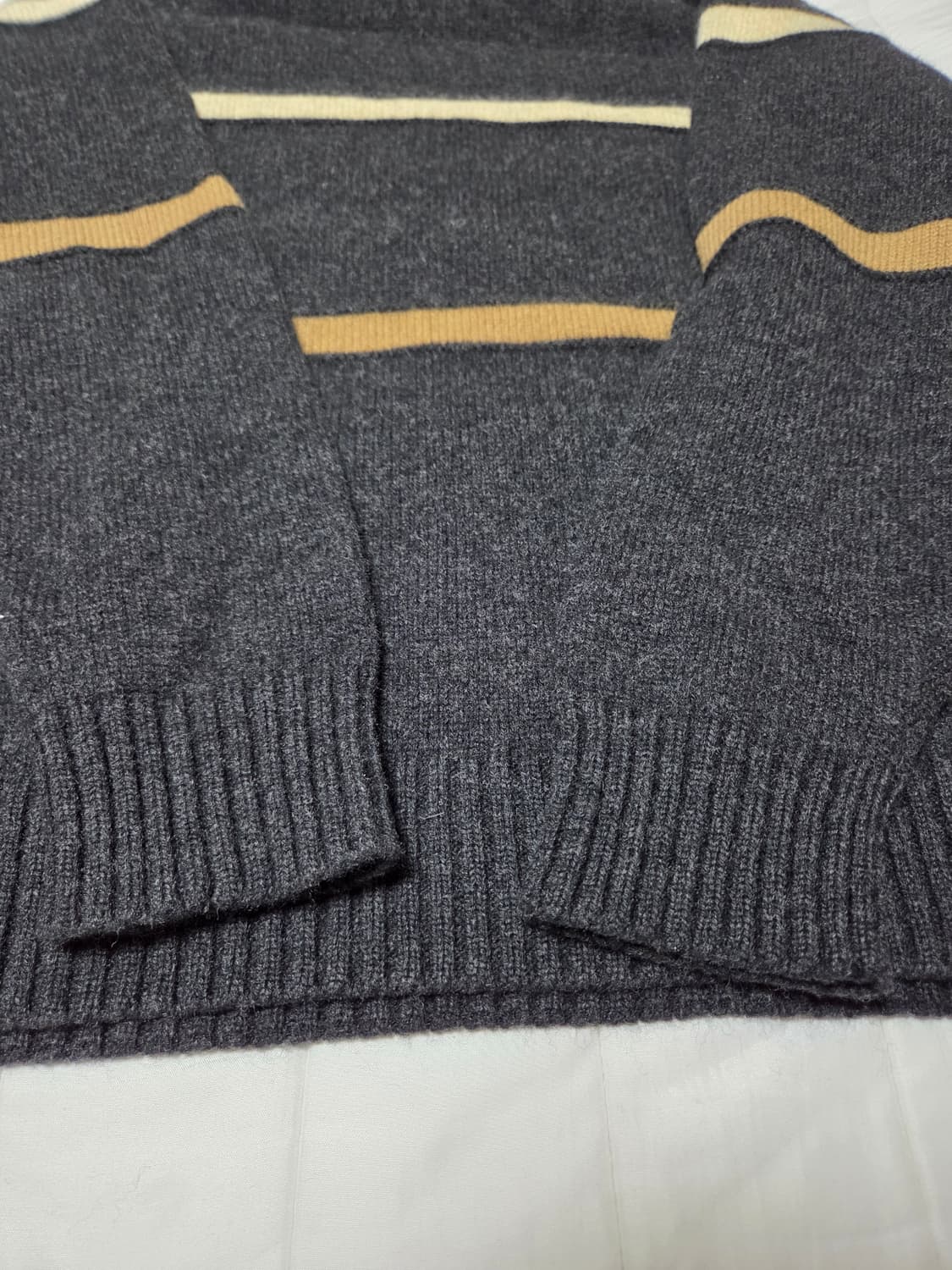 [95]90s 라코스테 울니트 퓨어뉴울100 차콜스트라이프 상품이미지9