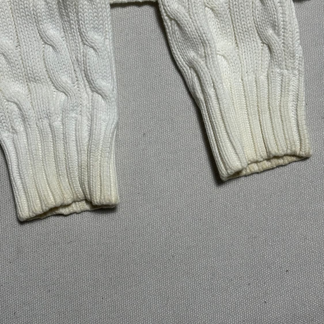 S 폴로랄프로렌 여성용 화이트 브이넥 케이블 니트 상품이미지10