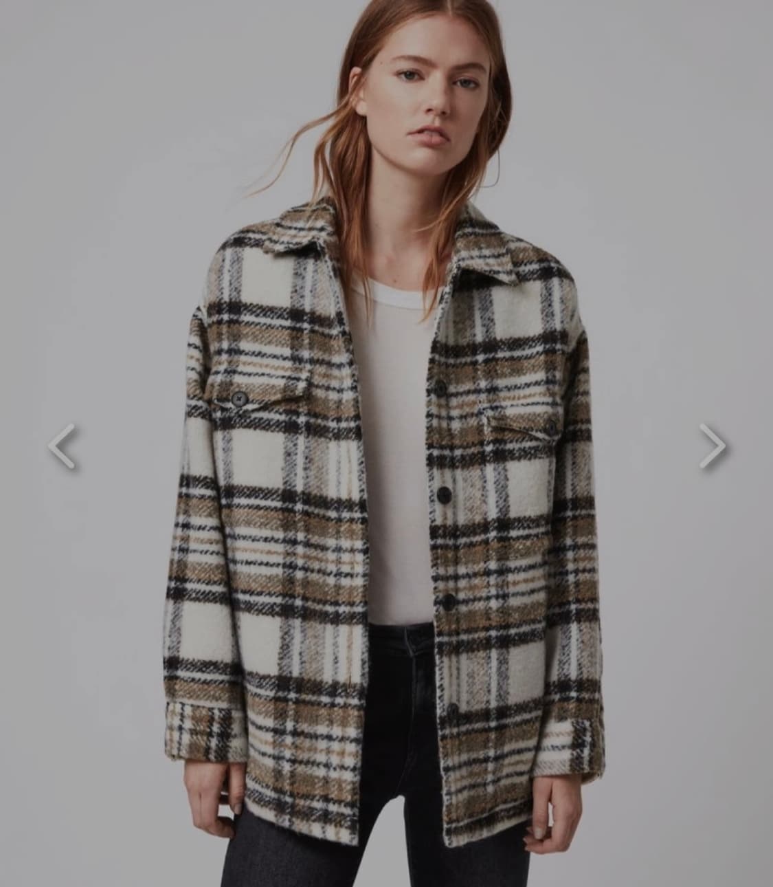 올세인츠 ALLSAINTS 울혼방 체크 셔츠자켓 M새제품 상품이미지1