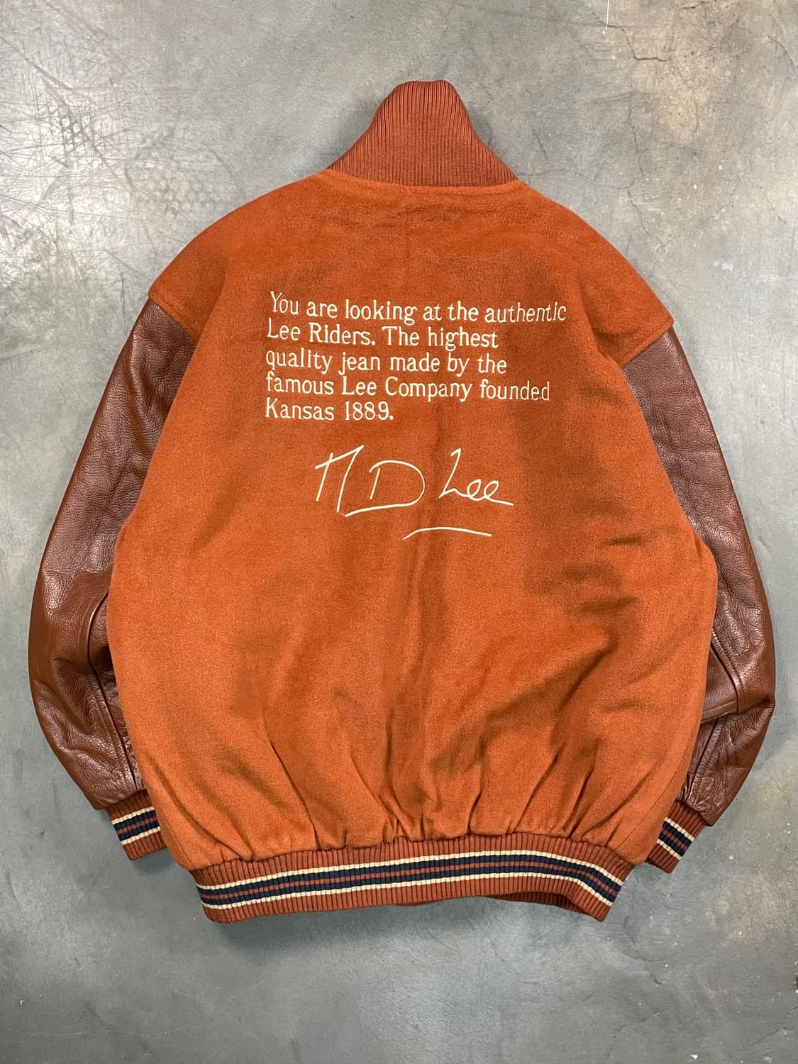 90s Lee 암홀레더 울 바시티 자켓 상품이미지4